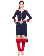 Readymade Dark Blue Faux Georgette Kurta