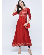 Readymade Maroon Gota Embellished Long Kurta Set