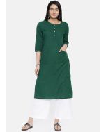 Green Readymade Rayon Long Kurta With Palazzo