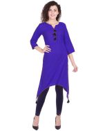 Blue Asymmetric Readymade Rayon Kurta Set