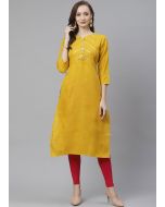 Yellow Gota Patti Laced Readymade Kurta Set