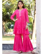 Readymade Pink Kameez With Sharara