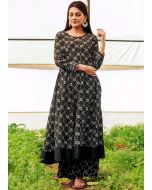 Black Readymade Anarkali Kurta Palazzo Set