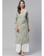 Readymade Kurta Palazzo Set In Green