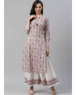 Readymade Kurta Palazzo Set In Off White