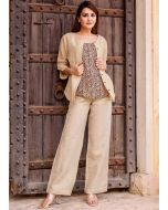 Readymade Beige Co-Ord Set In Cotton