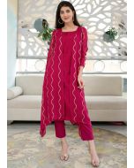 Readymade Pink Kurta Set With Jacket