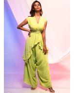 Readymade Green Asymmetric Top Palazzo Set