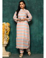 Readymade Multicolor Printed Kurta Set In Cotton