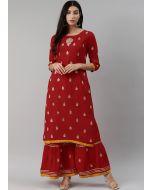 Readymade Red Gota Patti Kurta & Sharara