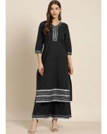 Readymade Black Gota Patti Kurta & Palazzo