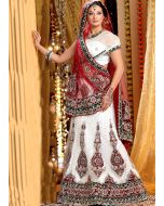 Designer Net White Lehenga Choli Online Shopping with Dupatta in USA