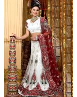 Indian Net White Lehenga Choli Online Shopping with Dupatta USA