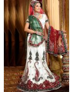 Buy Net White Embroidered Indian Bridal Lehenga Online in New York