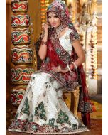 Designer Net Embroidered White Lehenga Choli Online Shopping USA