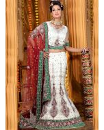 White Net Lehenga Choli with Dupatta