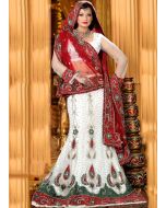 Net White Embroidered Lehenga 