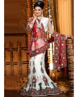 White Indian Net Lehenga Choli Online Shopping with Dupatta in USA