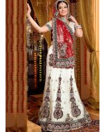 Net White Embroidered Lehenga 