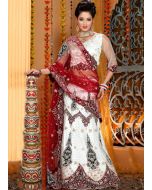 Net White Embroidered Lehenga 