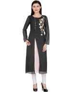 Black Embroidered Kurta Set