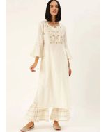 Off White Embroidered Kurta With Sharara