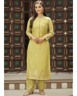 Green Woven Kurta & Pant