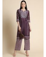 Purple Printed Style Pant Kurta Set