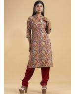 Multicolor Reyon Kurta Set In Printed