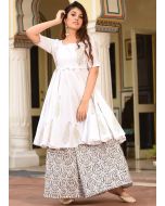 Readymade White Digital Printed Palazzo Set