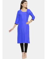 Blue Plain Readymade Kurta Set