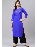 Readymade Blue Laced Kurta Set