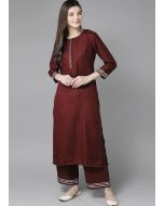 Wine Laced Rayon Kurta Set