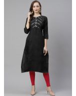 Black Gota Patti Work Long Kurta Set