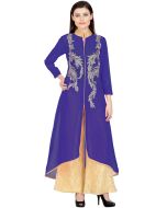 Blue Embroidered Slit Style Kurta Set