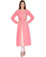 Pink Embroidered Kurta Set