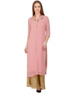 Mauve Pink Silt Style Kurta Set In Georgette