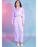 Purple Co-ord Set In Viscose