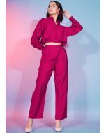 Pink Co-ord Set In Viscose