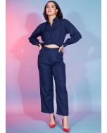 Blue Co-ord Set In Viscose