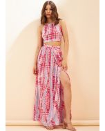 Pink Tie-Dye Printed Co-Ord Set