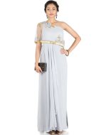 Light Grey Georgette Cape Style Gown