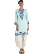 Sky Blue Georgette Kameez With Dhoti Pant