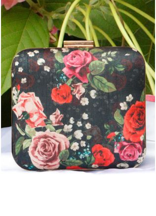 Floral Digital Printed Multicolor Clutch