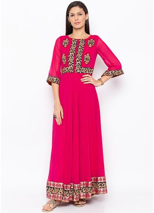 Readymade Pink Embroidered Top Bottom Set