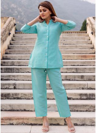 Turquoise Readymade Co-Ord Set