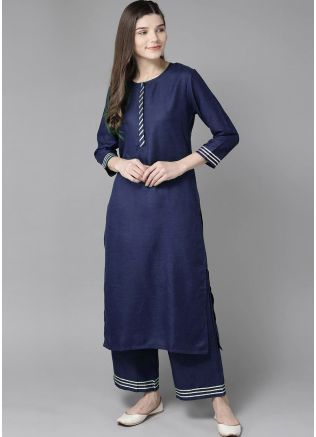 Readymade Blue Gota Patti Kurta & Palazzo