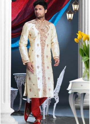 Indian Kurta Pajama: Buy Readymade Gold Art Silk Kurta Pajama Online for Mens