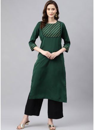 Green Readymade Laced Palazzo Set