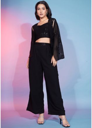 Readymade Black Embroidered Co-Ord Set